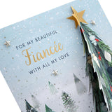 Hallmark Boxed Christmas Card for Fiancée – Classic Winter Scene with Tree Design