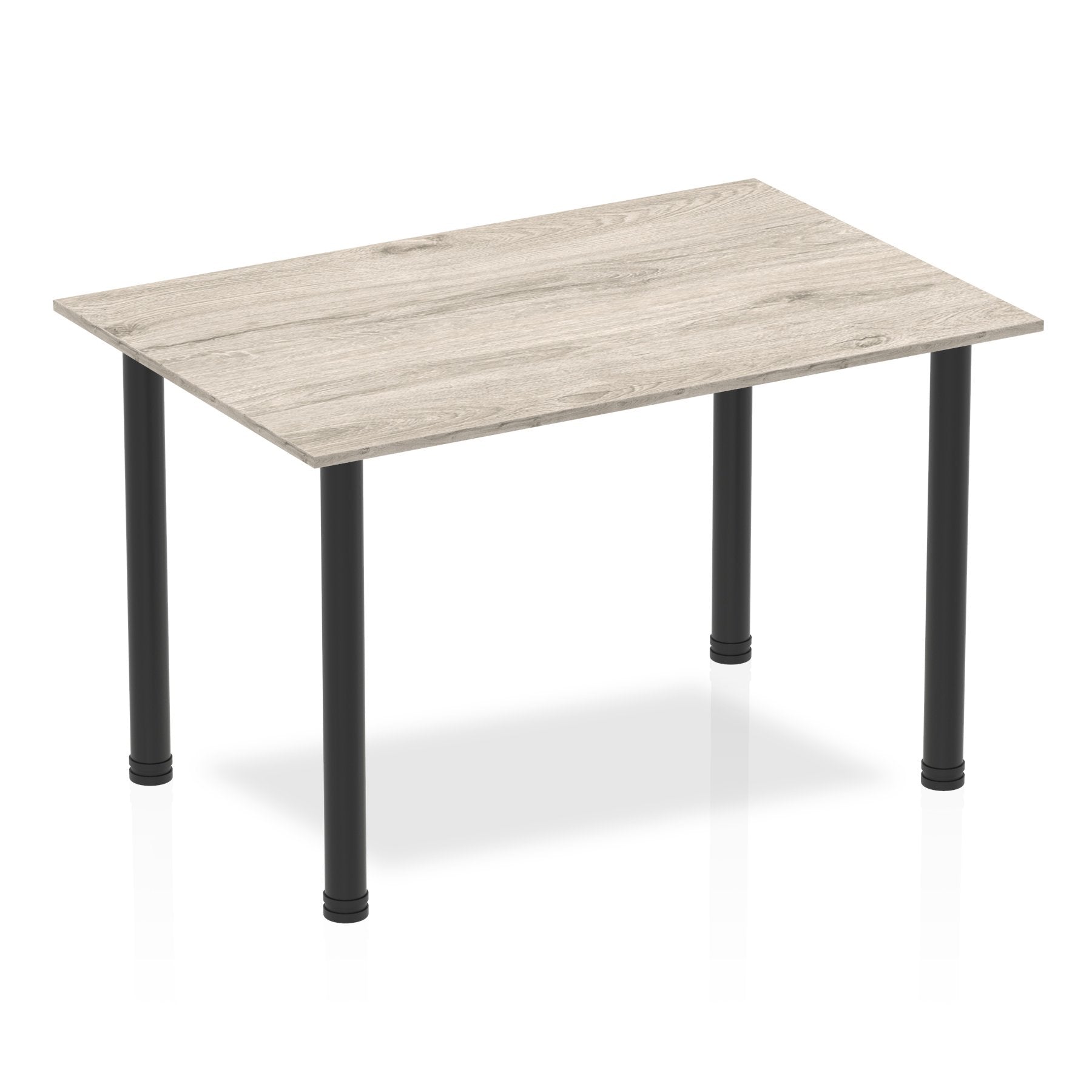 Dynamic Impulse 1200mm Straight Table Grey Oak Top Black Post Leg BF00398 DD