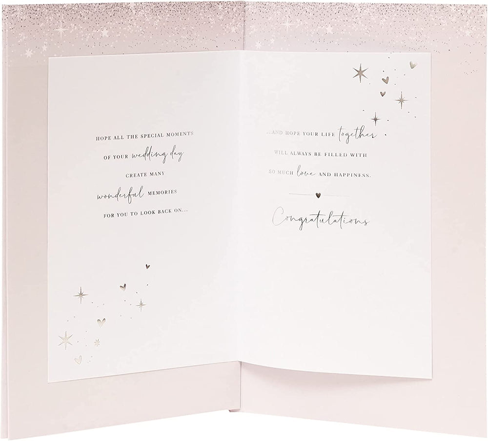 Beautiful Swan Design With Silver Foil Finishes Wedding Day Card