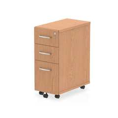 Impulse 3 Drawer Narrow Under Desk Pedestal Oak I001661 DD