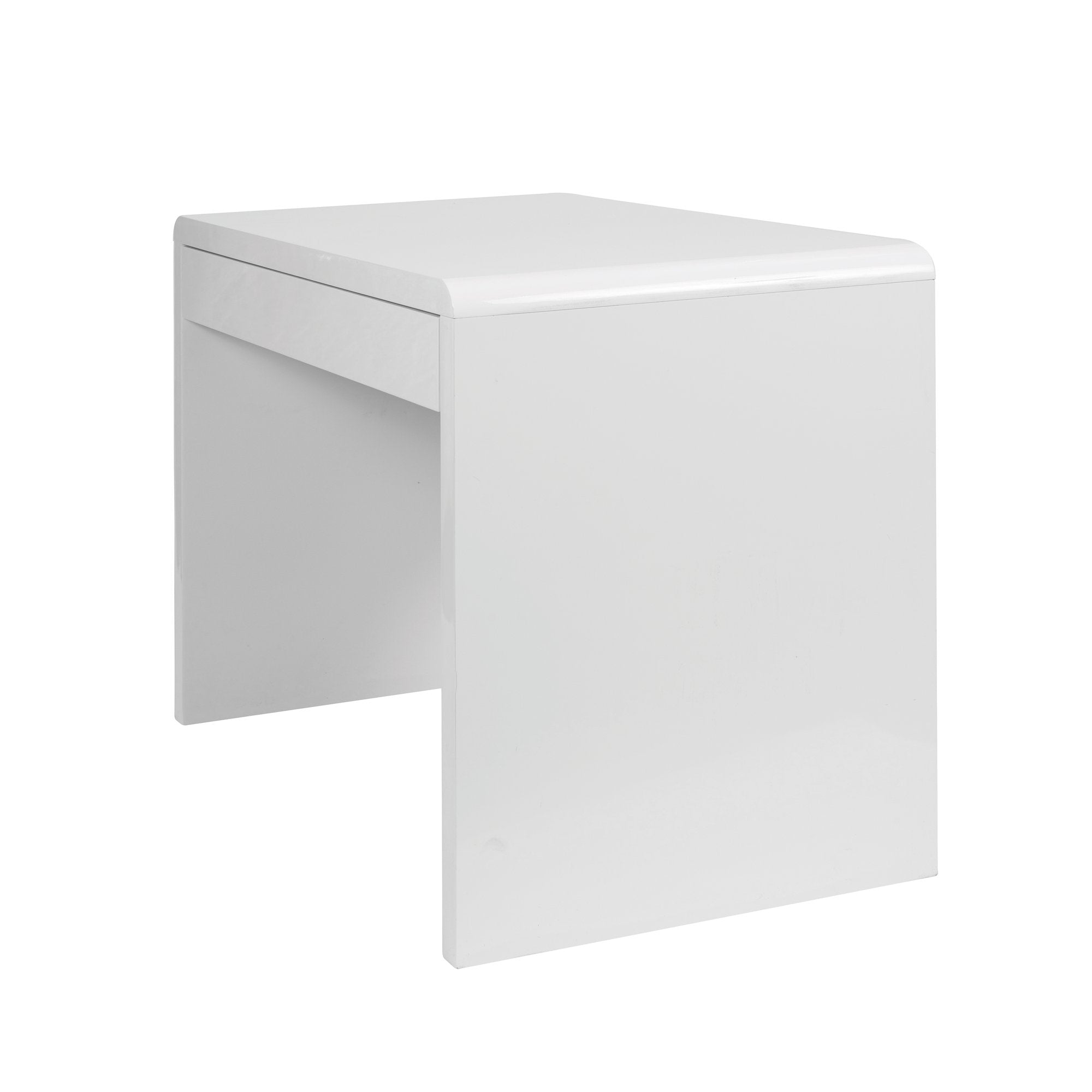 Nautilus Designs Nordic Compact and Curvaceous Workstation with Spacious Storage Drawer High Gloss White Finish - BDW/F210/WH DD