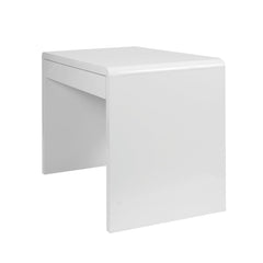Nautilus Designs Nordic Compact and Curvaceous Workstation with Spacious Storage Drawer High Gloss White Finish - BDW/F210/WH DD