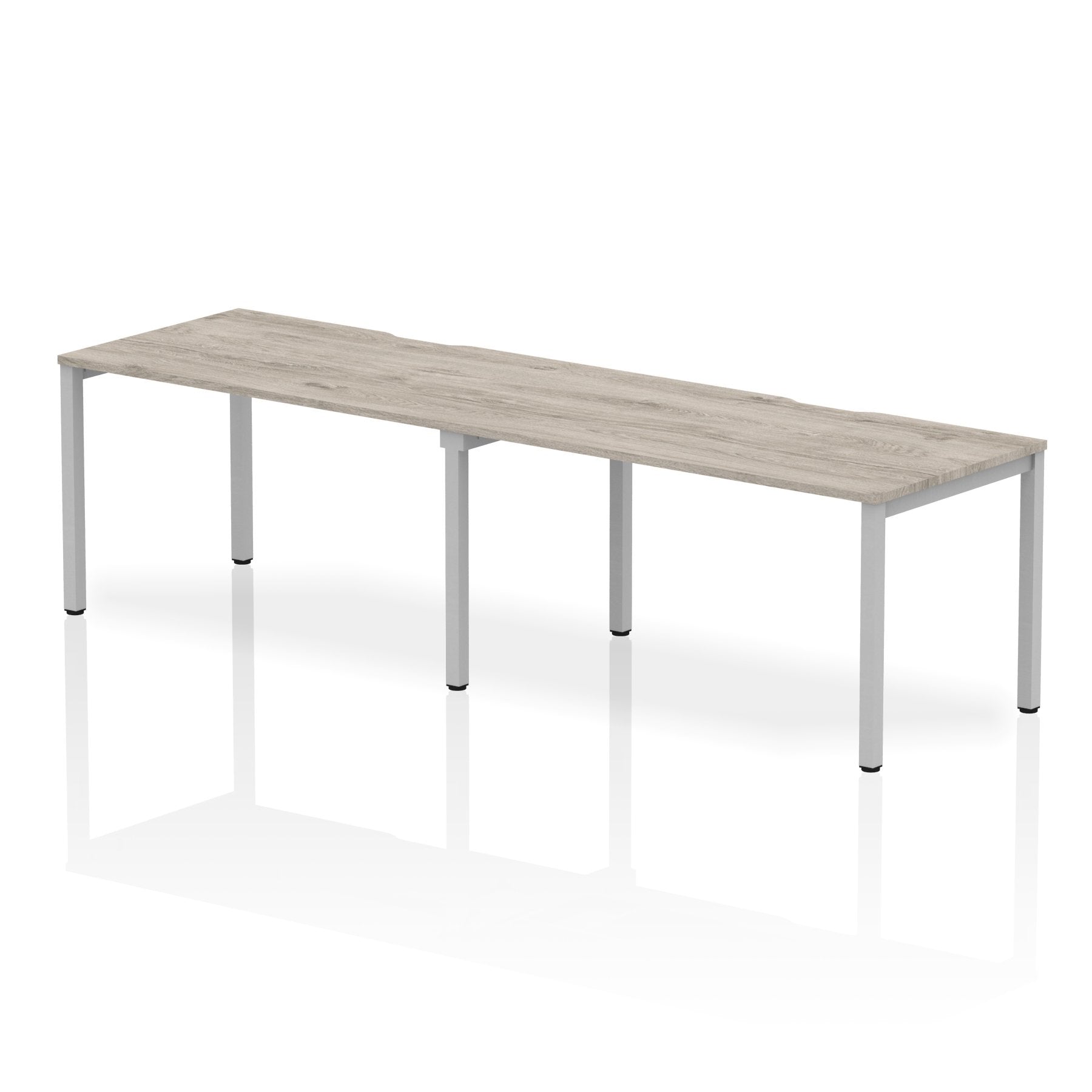 Dynamic Evolve Plus 1400mm Single Row 2 Person Desk Grey Oak Top Silver Frame BE767 DD