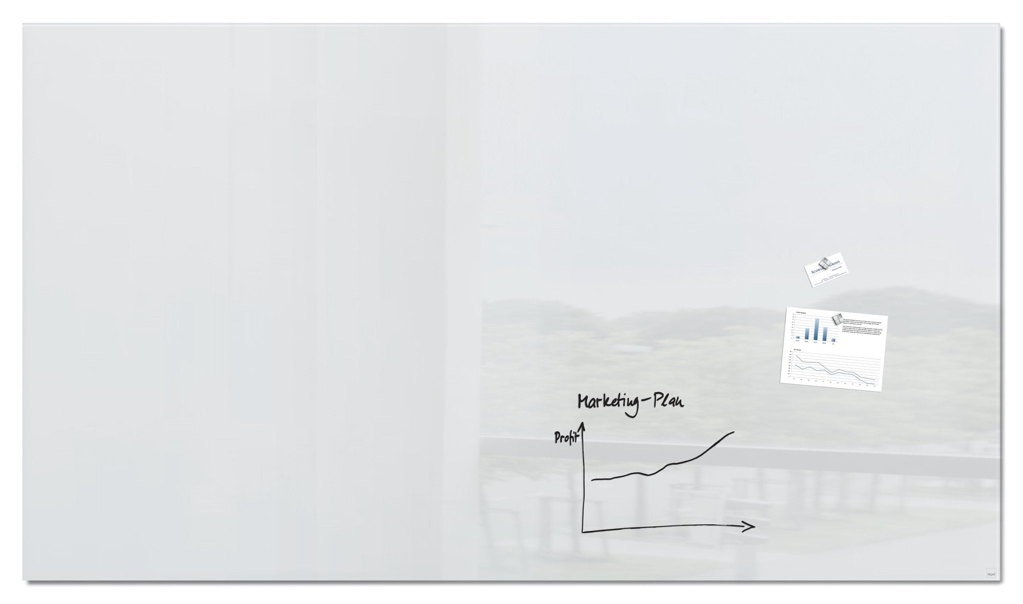 Artverum Magnetic Glass Drywipe Board Super White 2400x1200 - GL235 DD