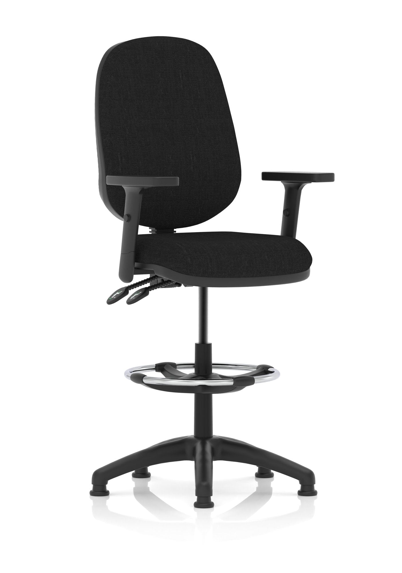 Eclipse Plus II Chair Black Adjustable Arms Hi Rise Kit KC0258 DD