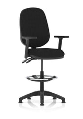 Eclipse Plus II Chair Black Adjustable Arms Hi Rise Kit KC0258 DD