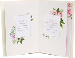 Mother's Day Card With Envelope - Pretty Perfume Design, White, 194x295mm