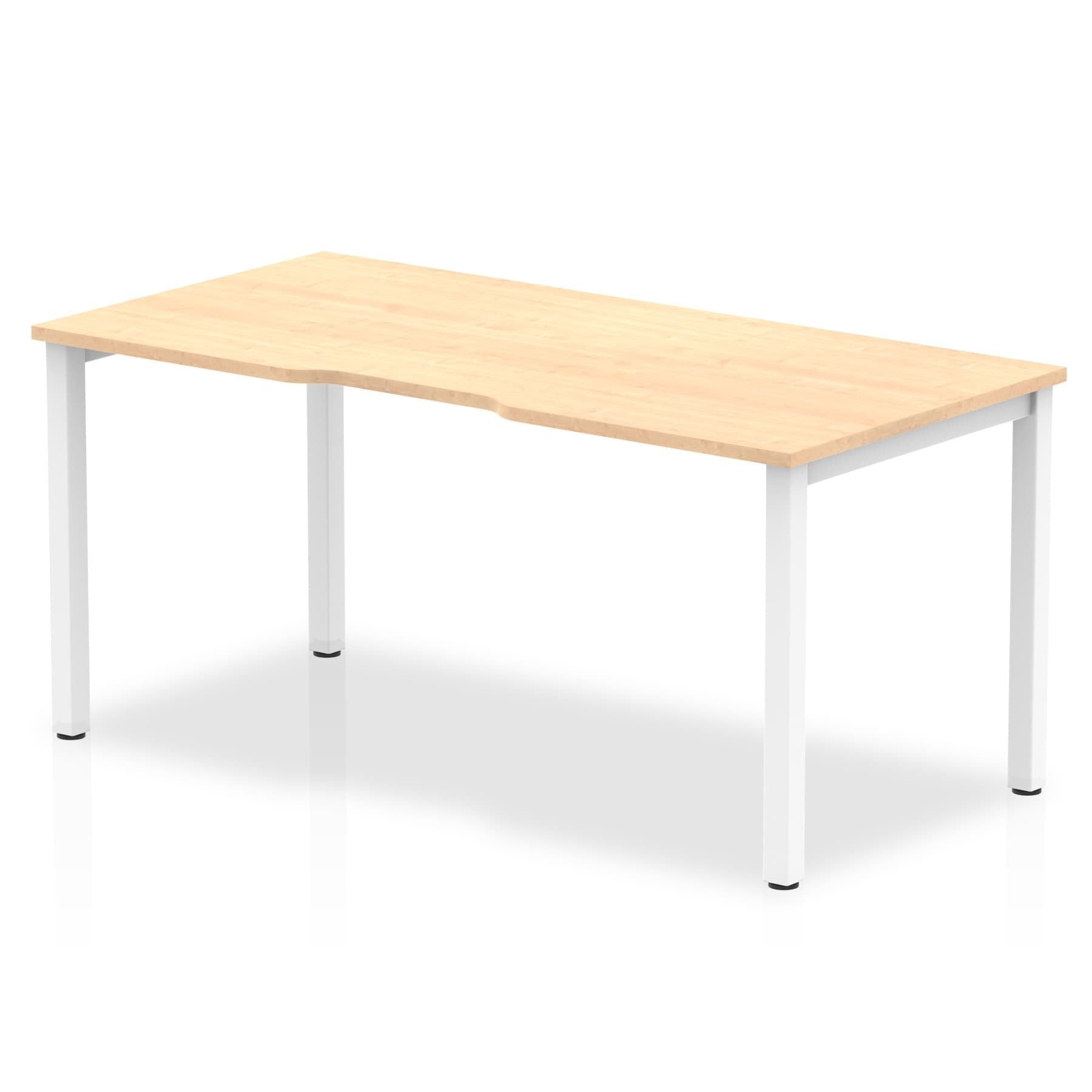 Evolve Plus 1400mm Single Starter Desk Maple Top White Frame BE114 DD