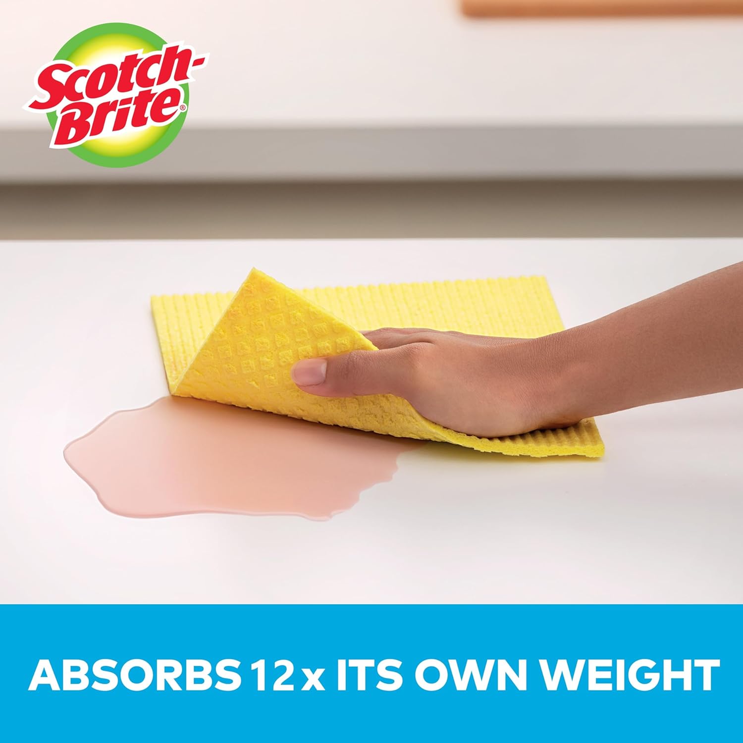 M N Wholesale Scotch cleaning cloth sponge showing a soft, durable cleaning cloth with textured surface for household cleaning.