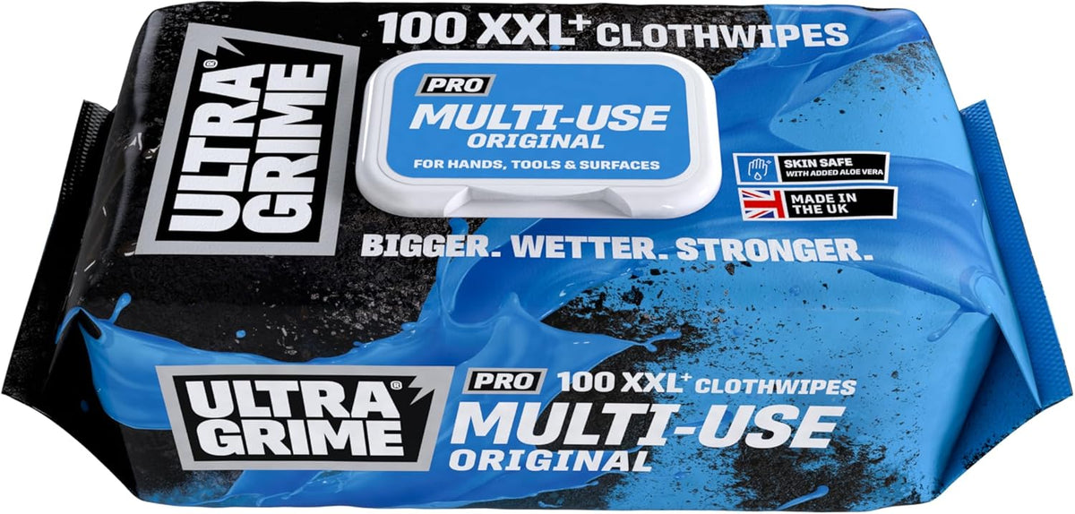 M N Wholesale Ultragrime Pro multiuse cleaning wet wipes, pack of disposable wipes for cleaning and sanitation, shown in image.