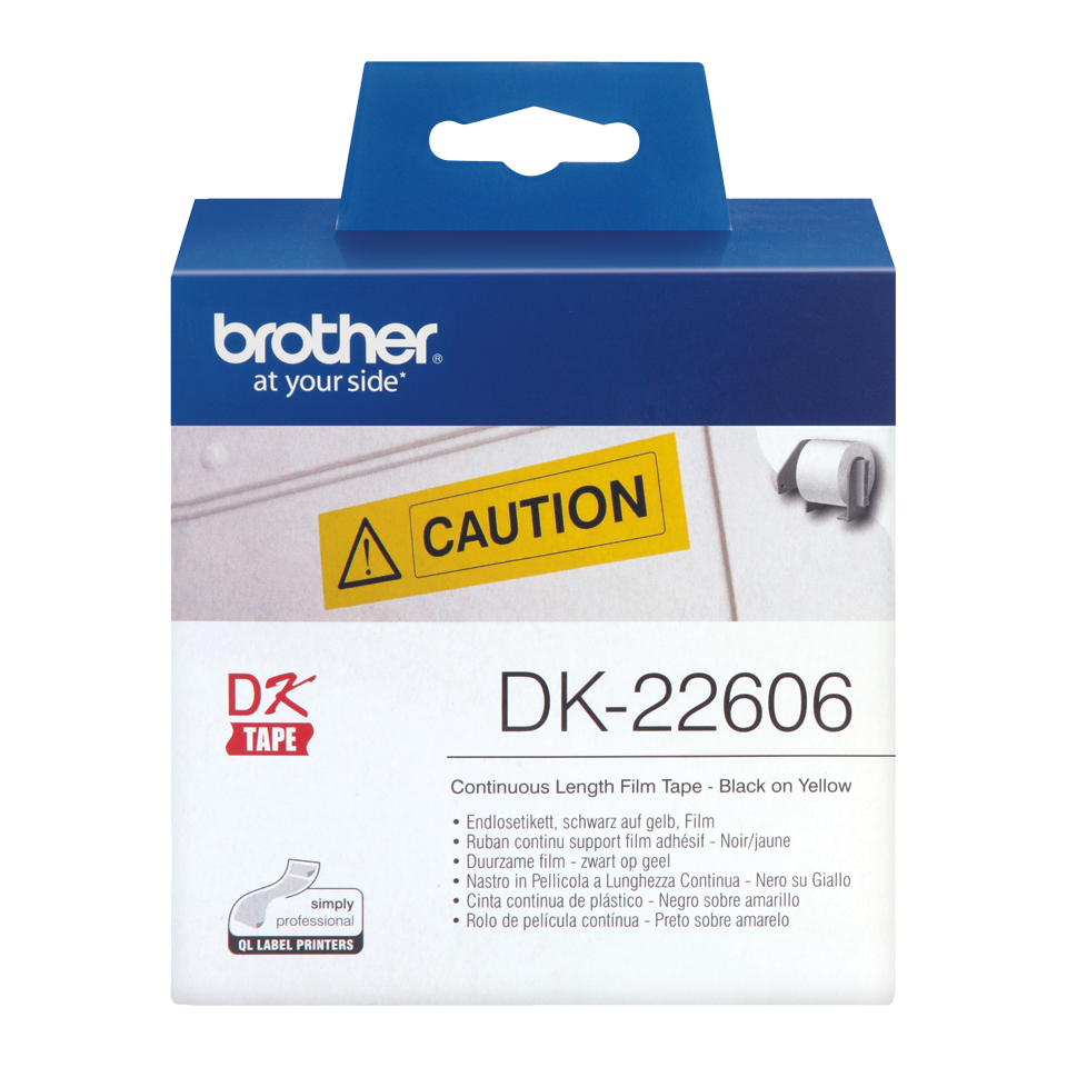 Brother Black On Yellow Film Tape 62mm x 15.24m - DK22606
