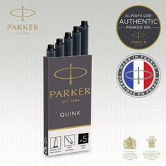 Parker Quink Long Ink Refill Cartridge for Fountain Pens Black