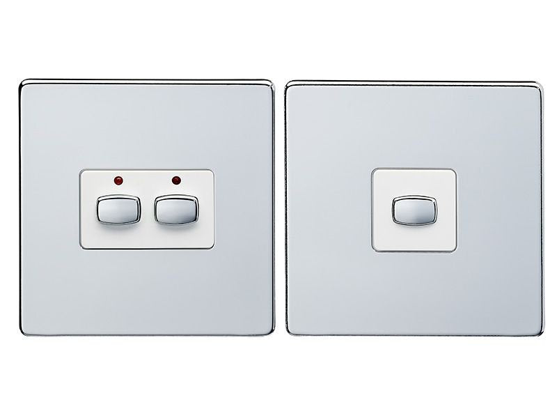 EnerGenie MiHome Smart Polished Chrome 2 Gang Light Switch