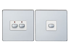 EnerGenie MiHome Smart Polished Chrome 2 Gang Light Switch