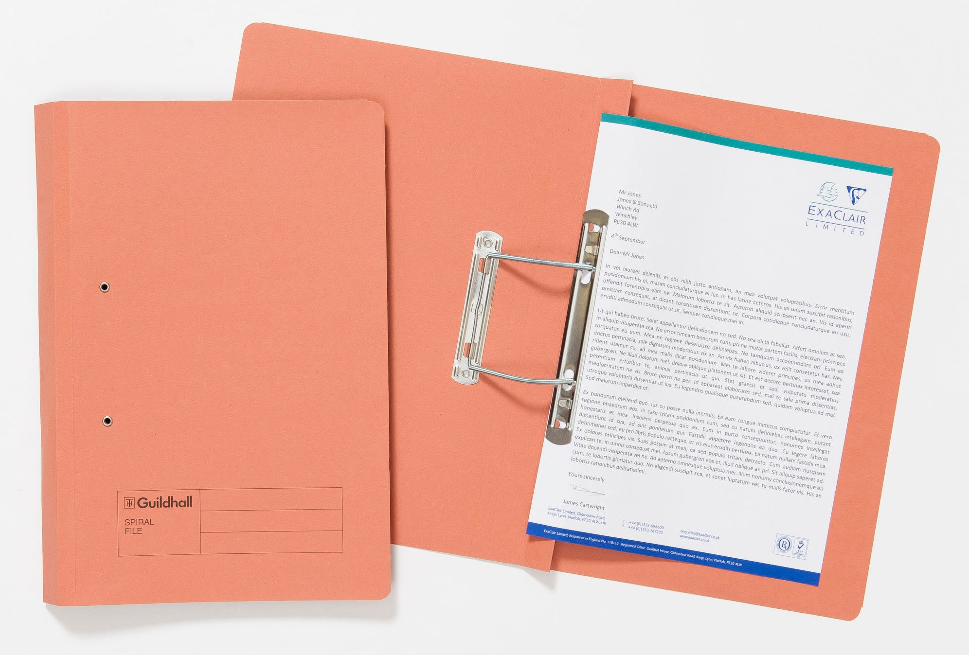 Guildhall Spring Transfer File Manilla Foolscap 285gsm Orange (Pack 25) - 346-ORGZ