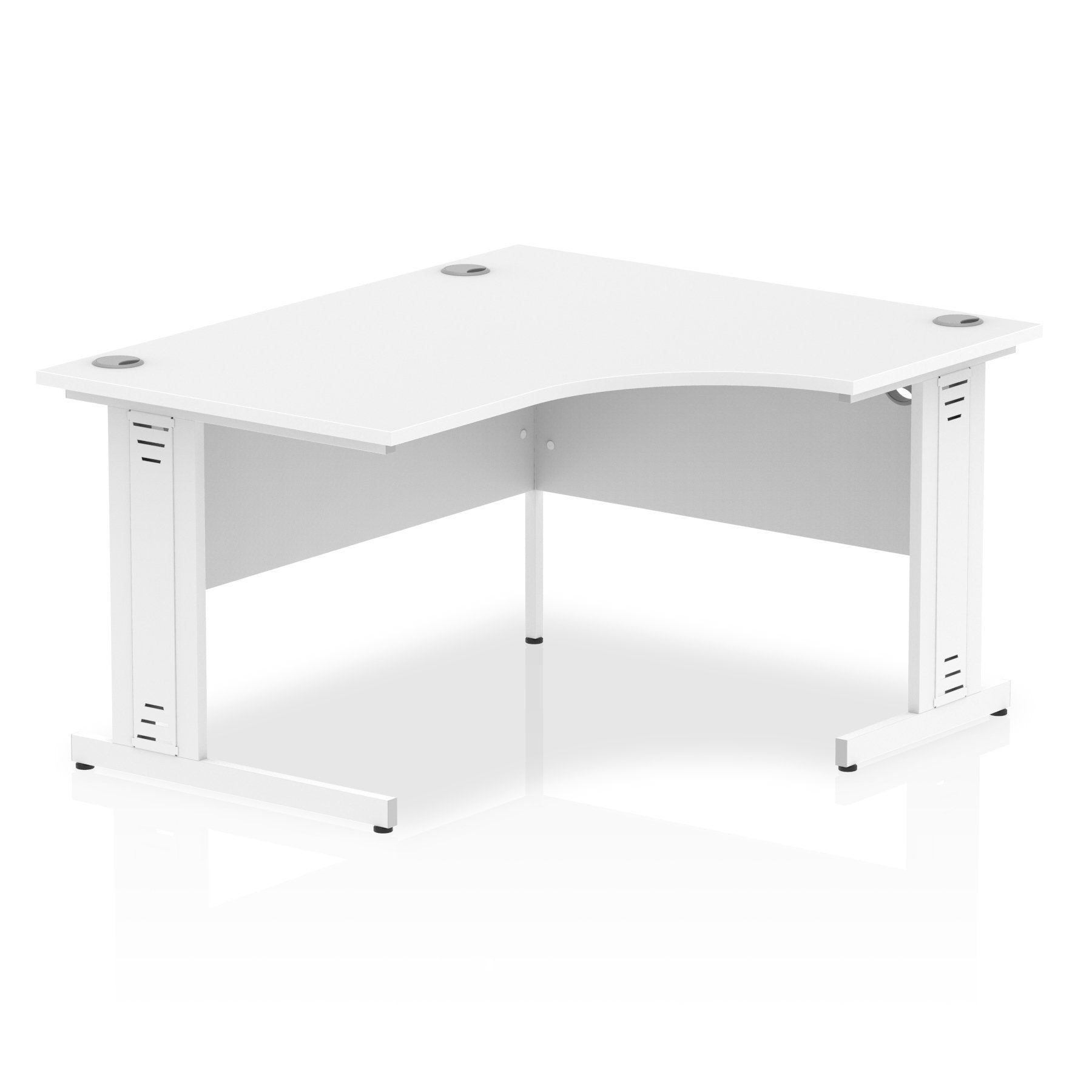 Dynamic Impulse 1400mm Right Crescent Desk White Top White Cable Managed Leg I003864 DD