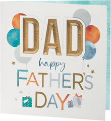 UK Greetings Father's Day Card for Dad - Balloons & Gifts Design