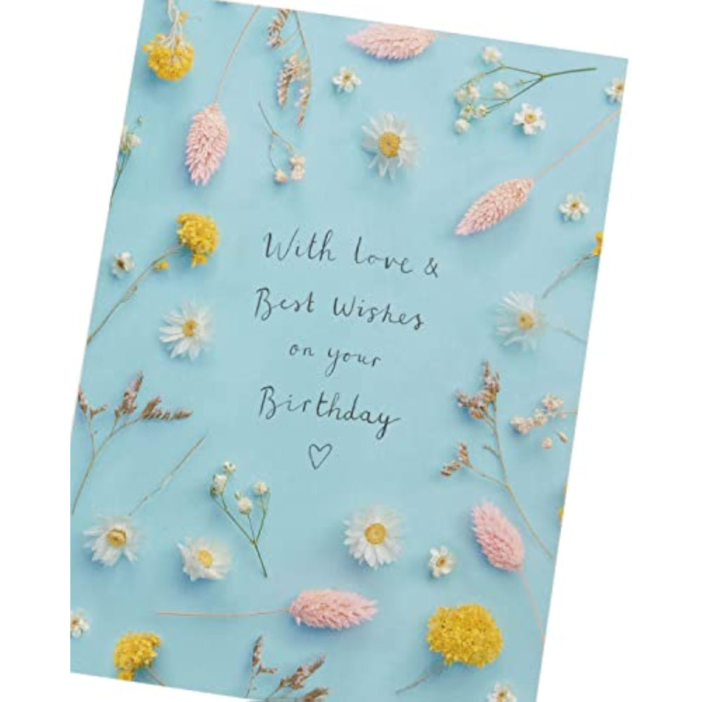 UK Greetings Birthday Card For Her/Female/Friend With Envelope - Flower Stem Design