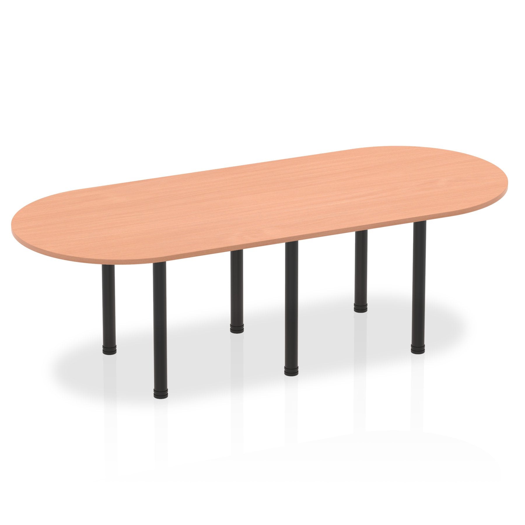 Dynamic Impulse 2400mm Boardroom Table Beech Top Black Post Leg I004182 DD