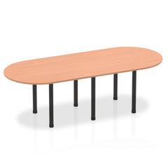 Dynamic Impulse 2400mm Boardroom Table Beech Top Black Post Leg I004182 DD