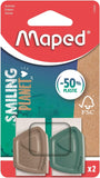 Maped Smiling Planet eraser with colorful Earth design, shaped like a smiling globe, for erasing pencil marks.
