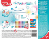 Maped Creativ Blow Art Kit featuring 24 felt tip markers and 2 airbrush tools for creative drawing and art projects.