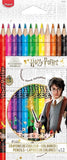 Maped Harry Potter colouring pencils set with 12 vibrant pencils, ideal for coloring and drawing enthusiasts.