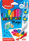 Maped Color’peps “Magic” felt tip pens in a pack of 10, vibrant coloring pens for stationery and art projects.