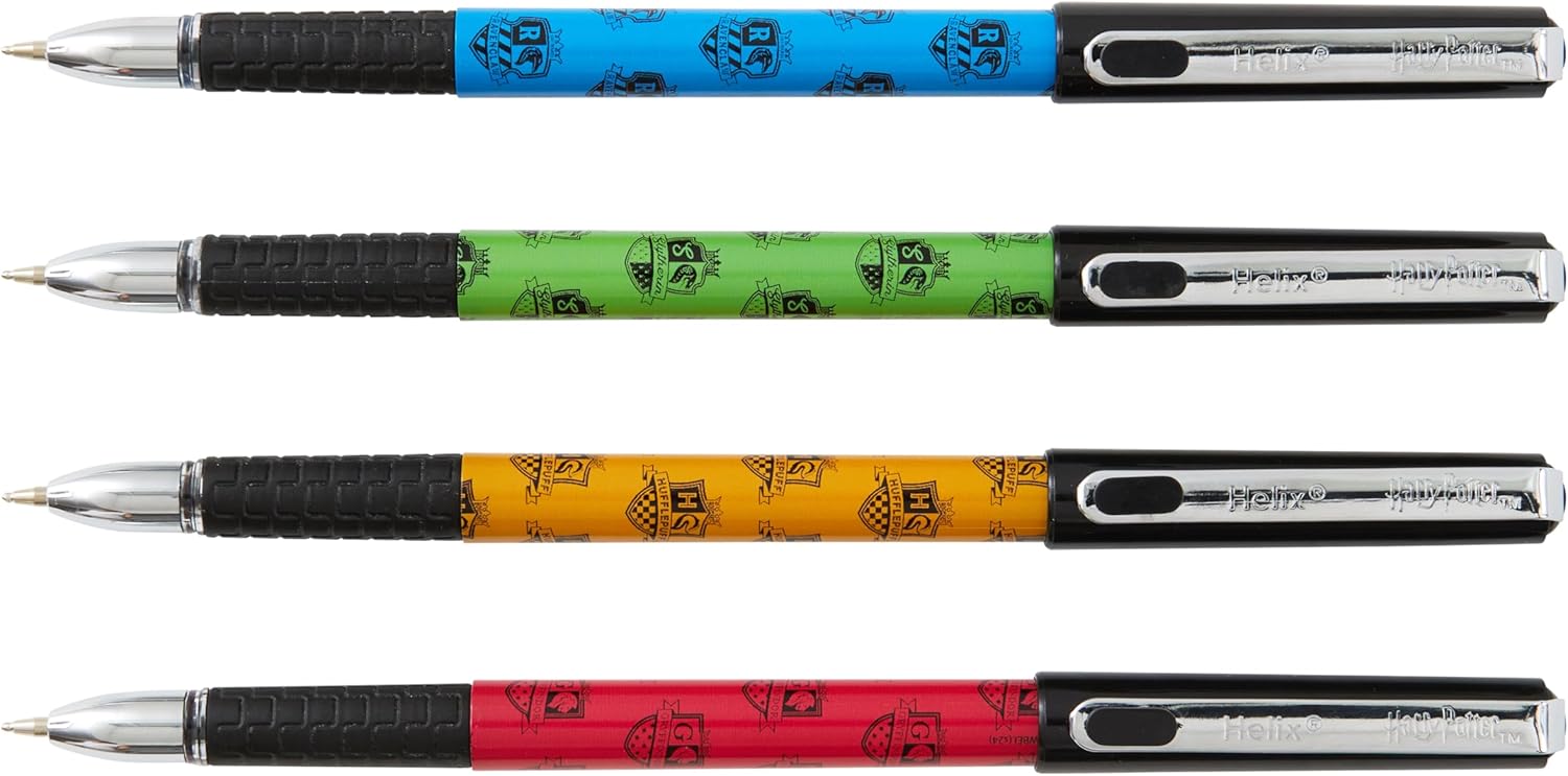 Set of four Maped Helix Harry Potter black ink pens, featuring Harry Potter-themed stationery with sleek black ink and comfortable grips.