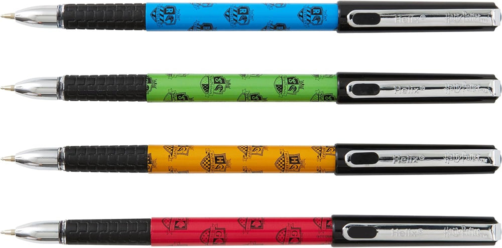 Set of four Maped Helix Harry Potter black ink pens, featuring Harry Potter-themed stationery with sleek black ink and comfortable grips.