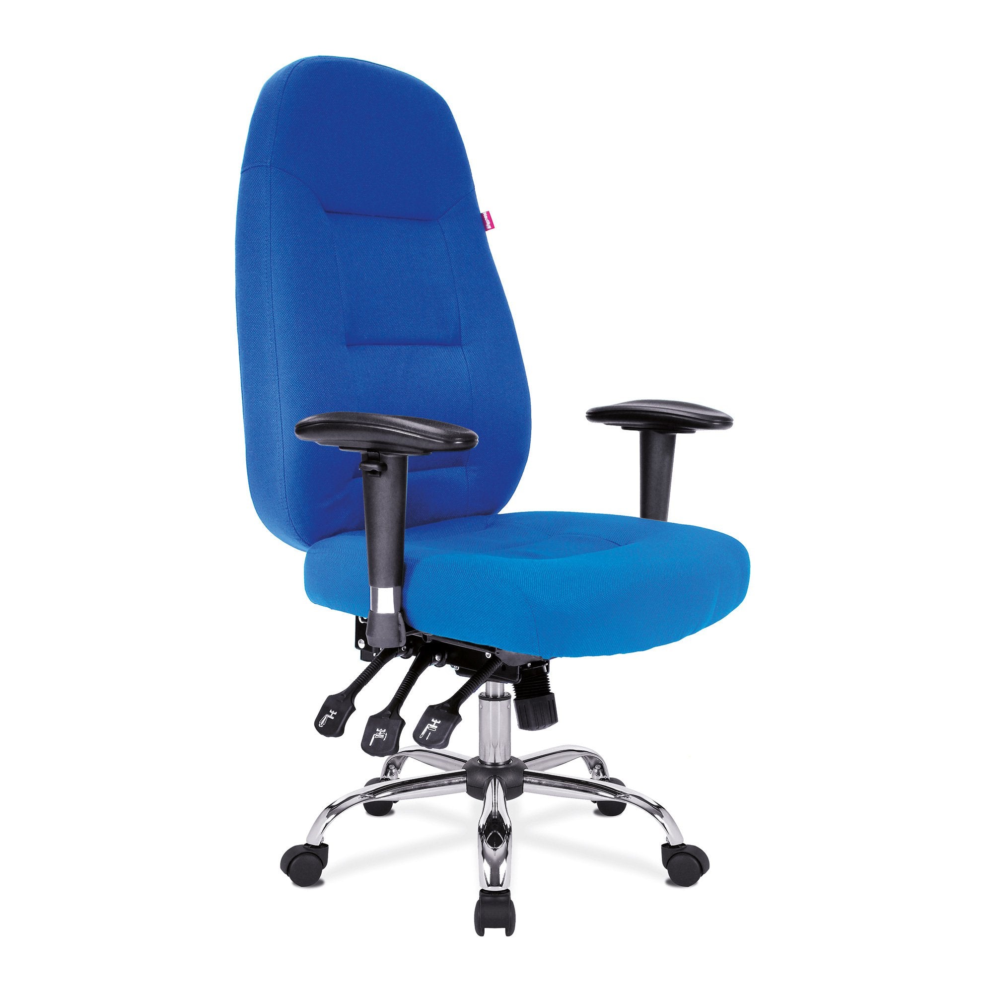 Nautilus Designs Babylon High Back Fabric 24 Hour Synchronous Task Operator Office Chair With Multi-Adjustable Arms Blue - BCF/R440/BL DD