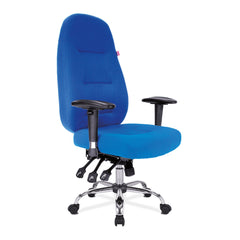 Nautilus Designs Babylon High Back Fabric 24 Hour Synchronous Task Operator Office Chair With Multi-Adjustable Arms Blue - BCF/R440/BL DD