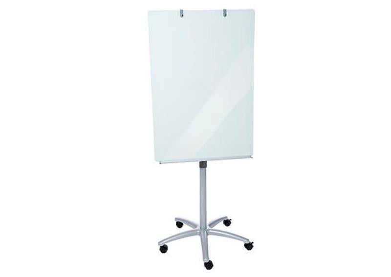 Dahle Glass Mobile Flipchart Easel Magnetic 700x1000mm Grey D01215732