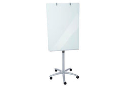 Dahle Glass Mobile Flipchart Easel Magnetic 700x1000mm Grey D01215732
