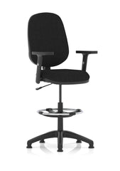 Eclipse Plus I Black Chair With Adjustable Arms With Hi Rise Kit KC0246 DD