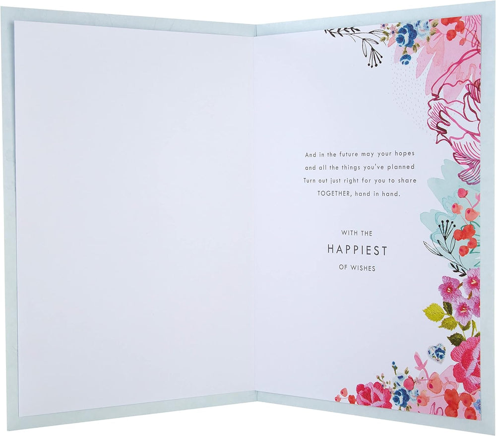 Classic Floral and Text Design Wedding Congratulations Card