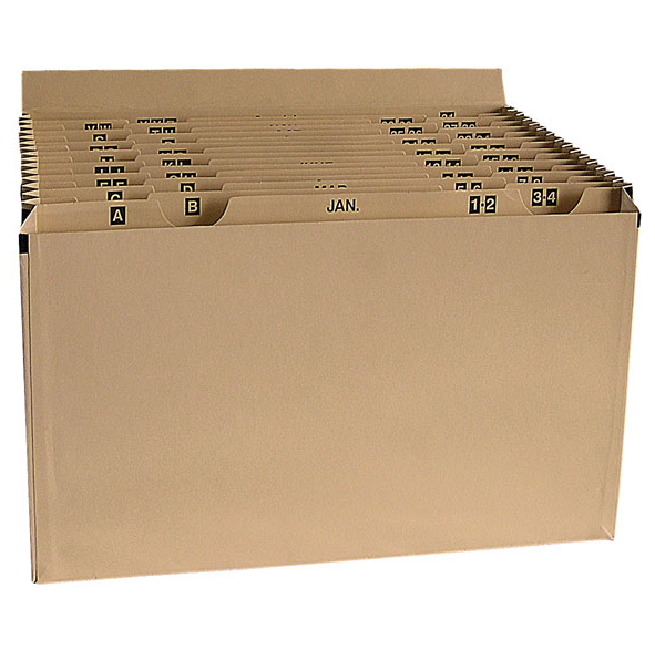 Cathedral Expanding File Manilla Foolscap 16 Pocket Labelled A-Z 1-31 Monthly Planner and Utilities Buff - EXPCAMP16
