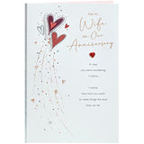 Red Hearts Design Wife Anniversary Card