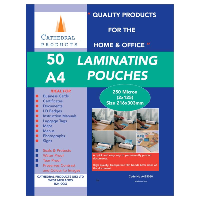 ValueX Laminating Pouch A4 2x125 Micron Gloss (Pack 50) - LPA425050