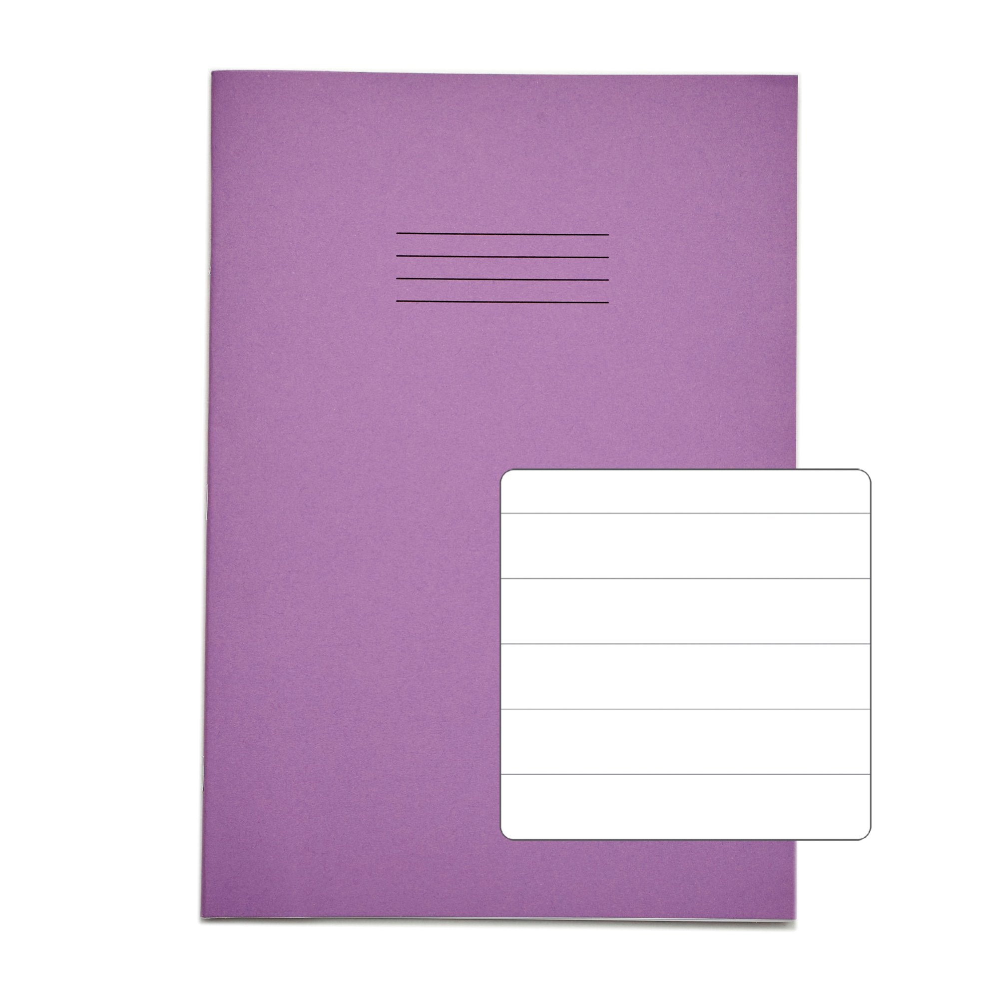 Rhino A4 Exercise Book 64 Page Feint Ruled 15mm Purple (Pack 50) - VEX677-74-8 DD