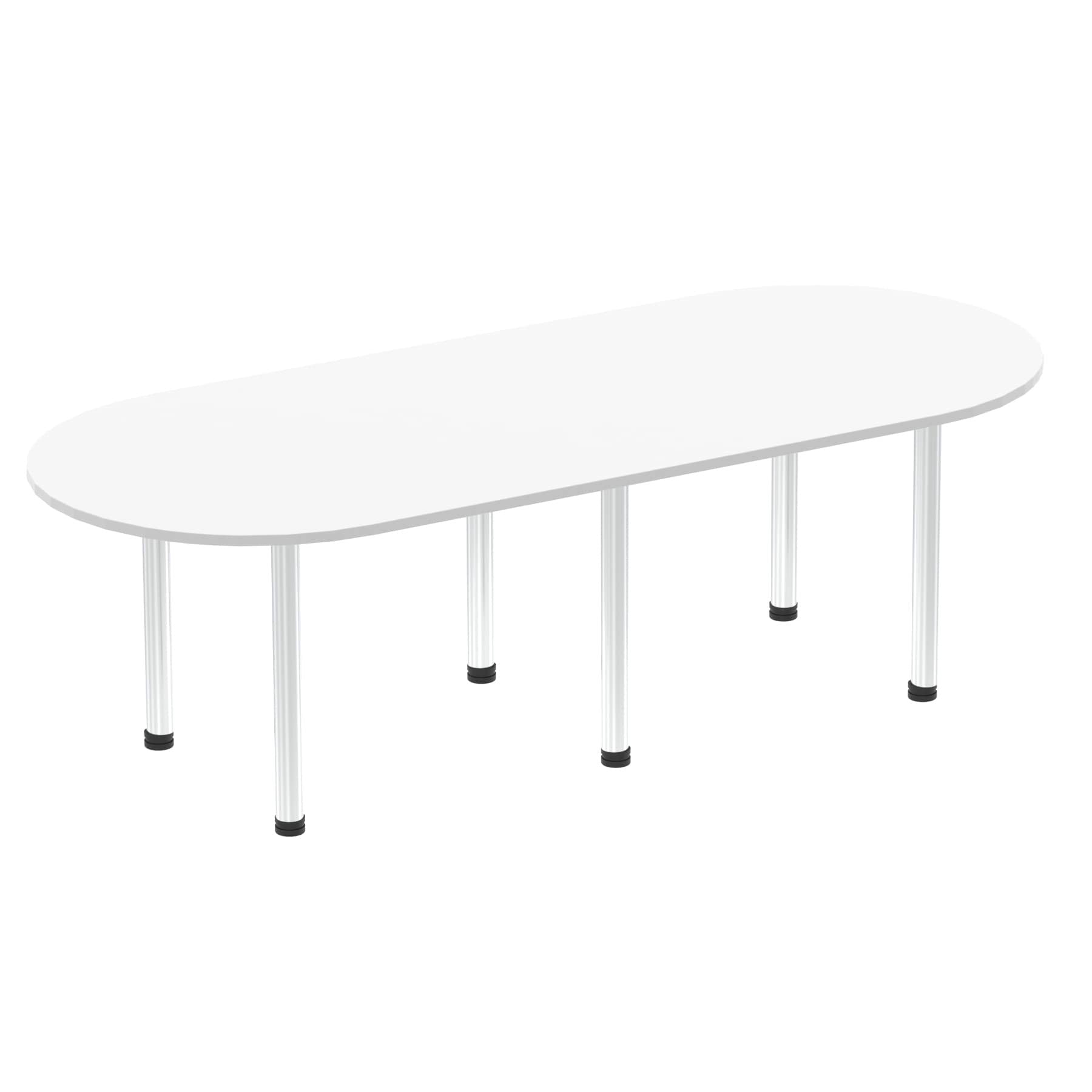 Dynamic Impulse W2400 x D1000 x H740mm Boardroom Table Post Leg White Finish Brushed Aluminium Frame - I003737 DD