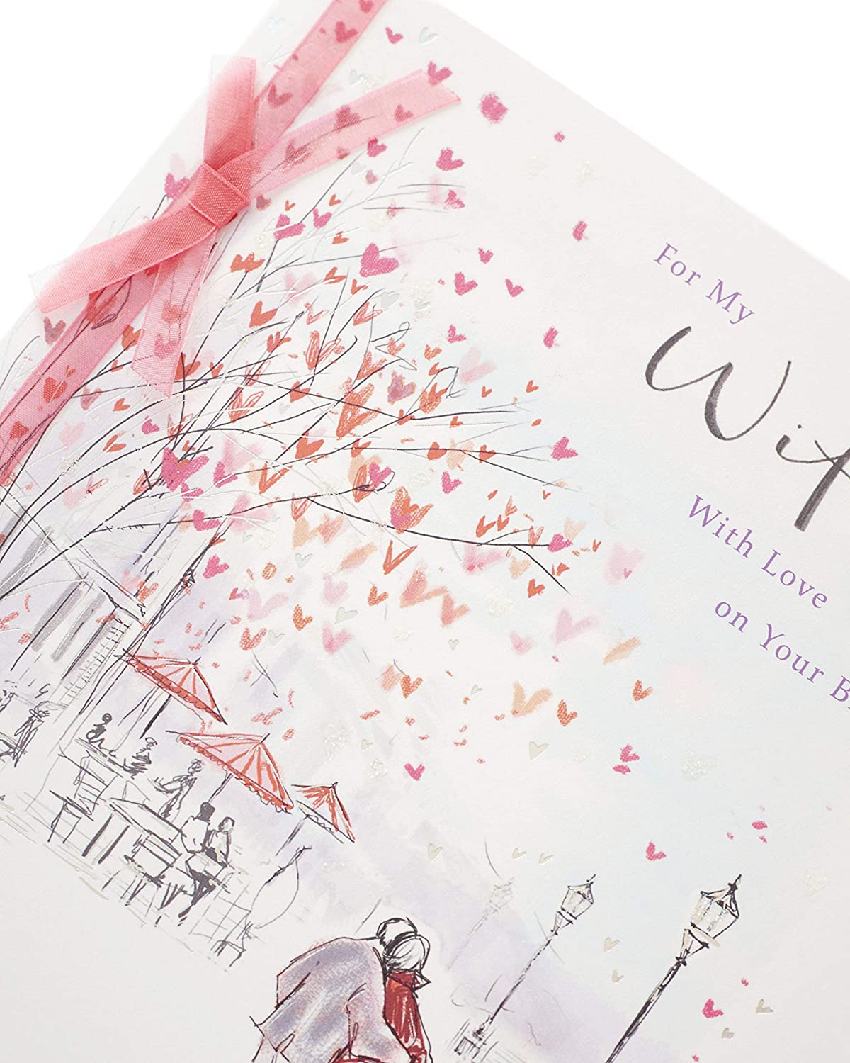 Riverside Couple Walking Luxury Wife Birthday Card