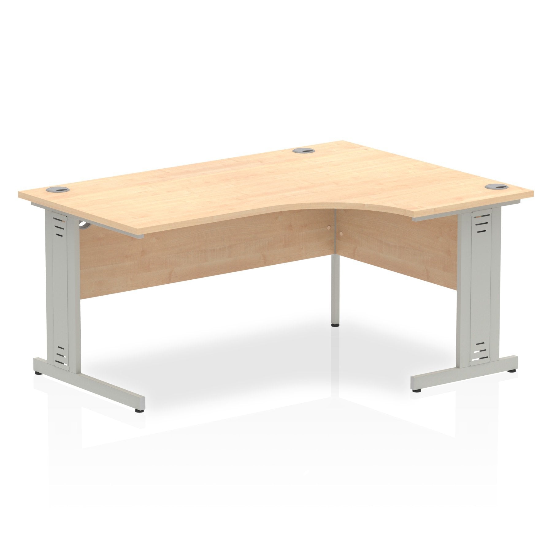 Dynamic Impulse 1600mm Right Crescent Desk Maple Top Silver Cable Managed Leg I000530 DD