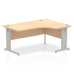 Dynamic Impulse 1600mm Right Crescent Desk Maple Top Silver Cable Managed Leg I000530 DD