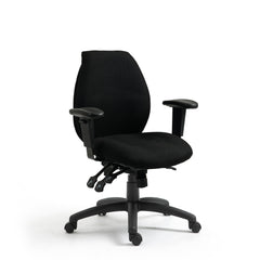 Nautilus Designs Severn Ergonomic Medium Back Multi-Functional Synchronous Operator Office Chair With Adjustable Arms Black - DPA1435MBSY/ABK DD