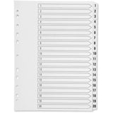 VW A4 Multi-punched 1-20 White Polypropylene Index – Bulk Wholesale UK