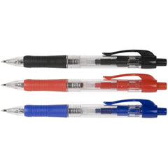 Pack of 10 Premium Quality Retractable Rubber Grip Blue Ink Pens