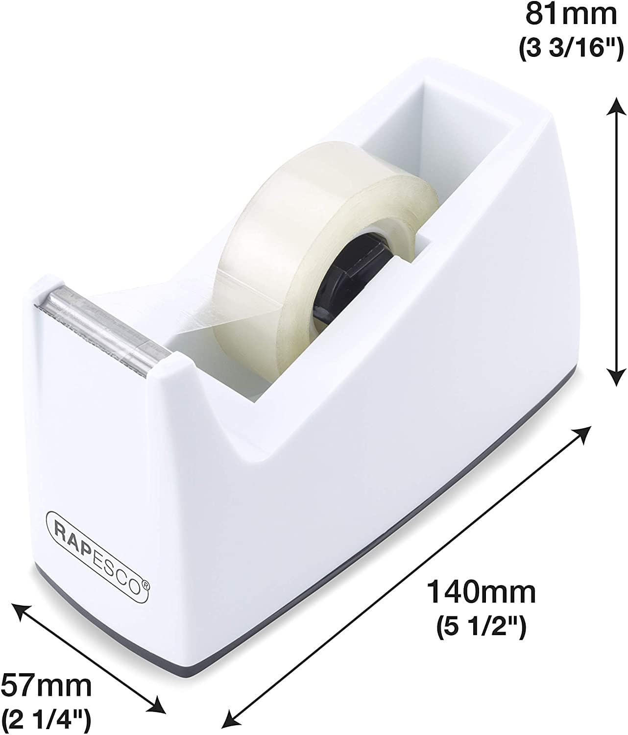 Rapesco 300 Tape Dispenser & 4 Tape Rolls – White