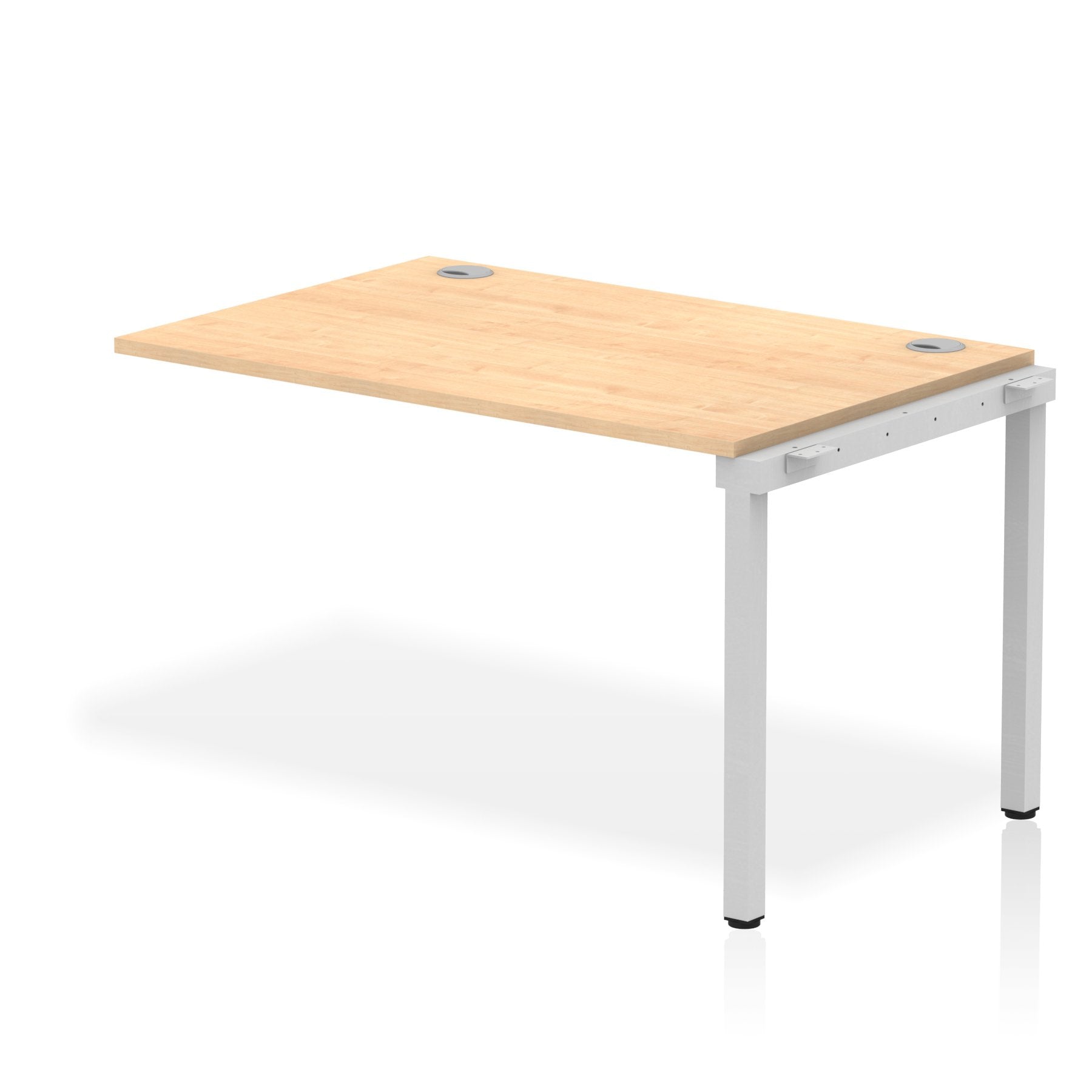Impulse Single Row Bench Desk Extension Kit W1200 x D800 x H730mm Maple Finish Silver Frame - IB00354 DD