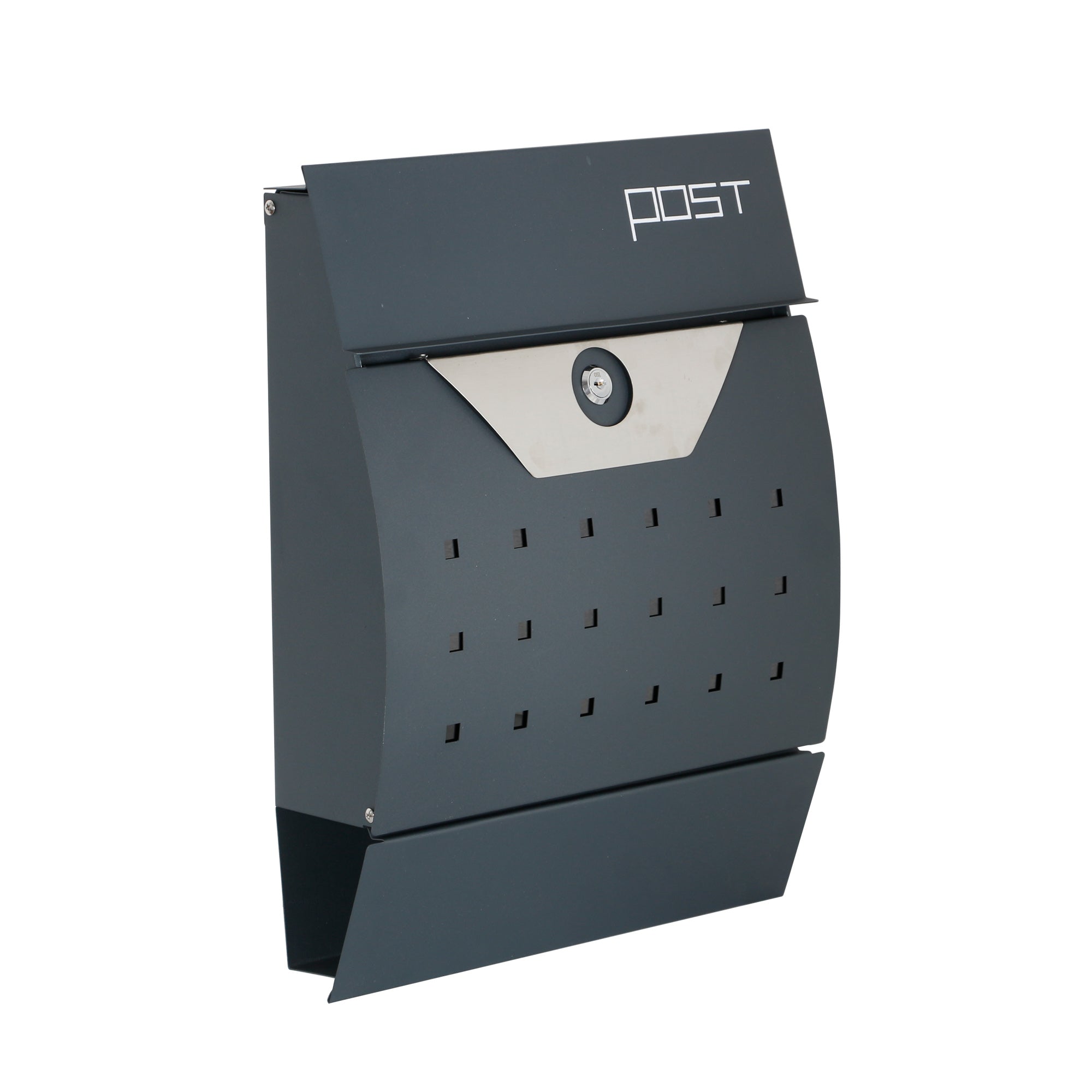 Phoenix Estilo Front Loading Letter Box Graphite Grey with Key Lock - MB0122KA DD